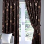 curtains brown with a pattern