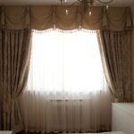 brown curtains in the room