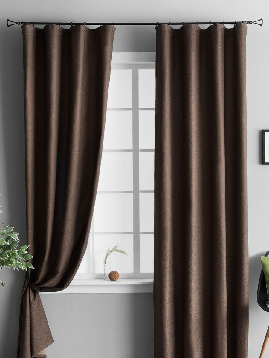 Dark brown curtains