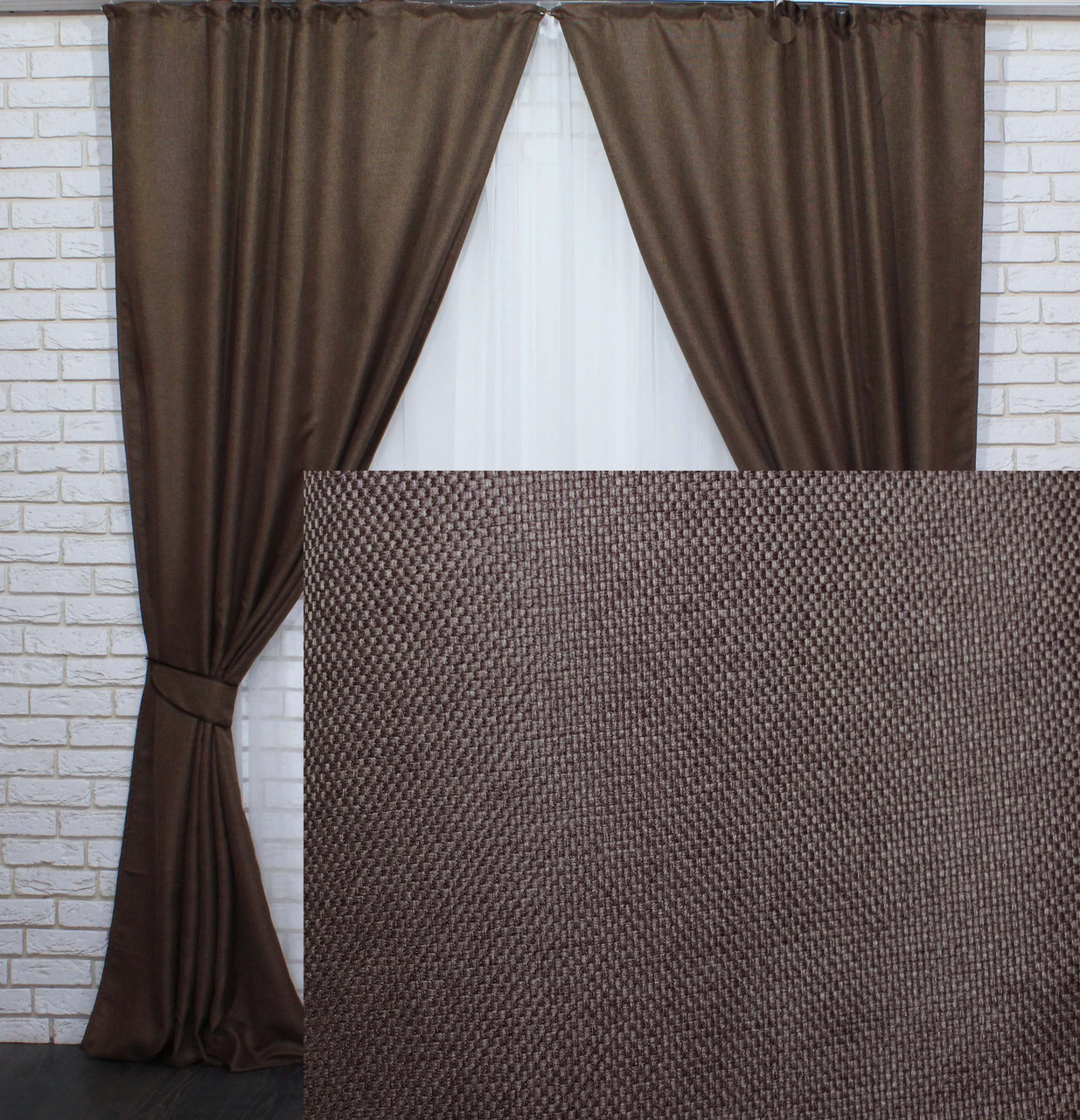 Brown curtains