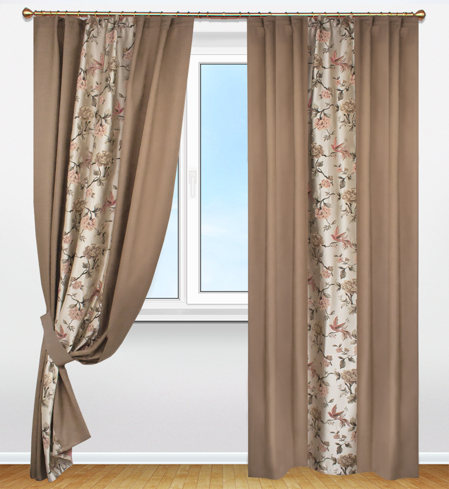 brown fabric shades