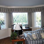 short curtains in the bay window