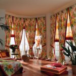 colored curtains for bay window