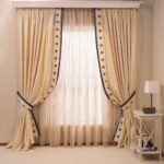 curtains to beige walls with an accent