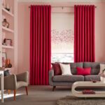 curtains of red color photo decor