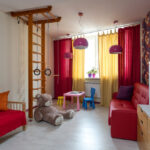 curtains of red color interior ideas