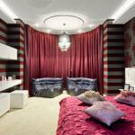 curtains red color photo options