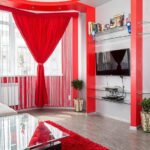 curtains of red color photo types