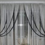 curtains noodles on a wide window