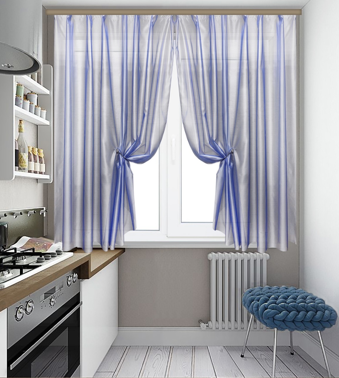 minimalism of curtains in the kitchen