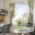 curtains for the kitchen with a landscape