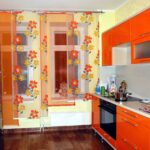 kitchen curtains japanese orange