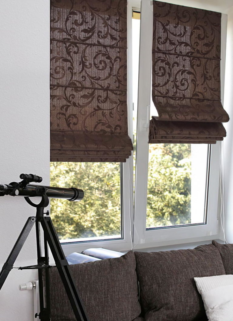 roman blinds on the windows