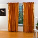 curtains orange color photo decor