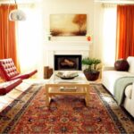 orange curtains decor ideas