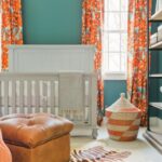 orange curtains interior photo