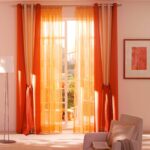 curtains of orange color