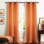 curtains of orange color interior ideas