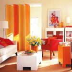 curtains of orange color ideas interior