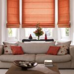 curtains of orange color decoration photo