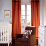 orange curtains decoration ideas