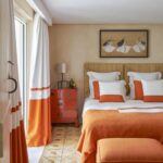 curtains of orange color photo options