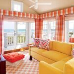 curtains of orange color photo options