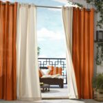 curtains of orange color photo options