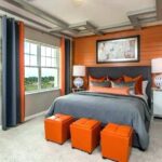 curtains of orange color options ideas