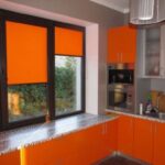 curtains of orange color photo types