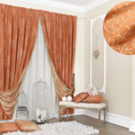 curtains orange color design photo