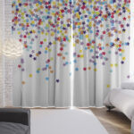 curtains rainbow with stars white