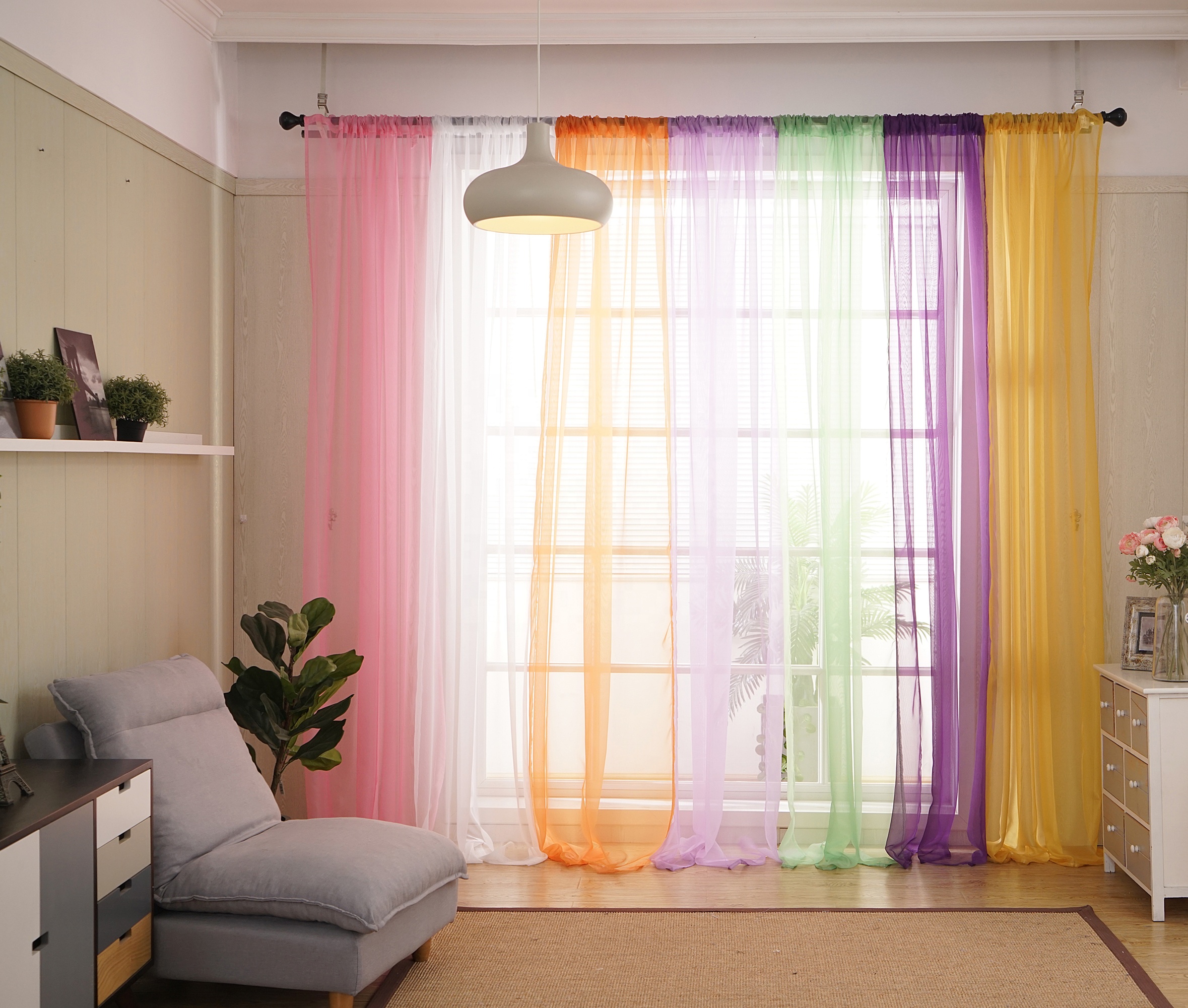 room style rainbow curtains supply