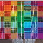 curtains rainbow squares