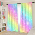 curtains rainbow in the nursery