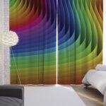 curtains rainbow long