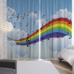 curtains rainbow with notes