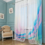 curtains rainbow blue with pink