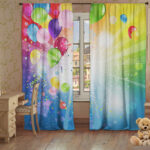 curtains rainbow with balls