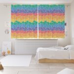 curtains rainbow with flowers