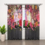 curtains rainbow gray with flowers