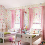 curtains of pink color photo interior