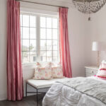 curtains pink color photo design