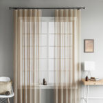 beige mesh curtains