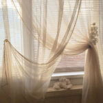 curtains-mesh with flowers