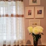 curtains-mesh with a bouquet