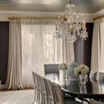 modern curtains with chandelier