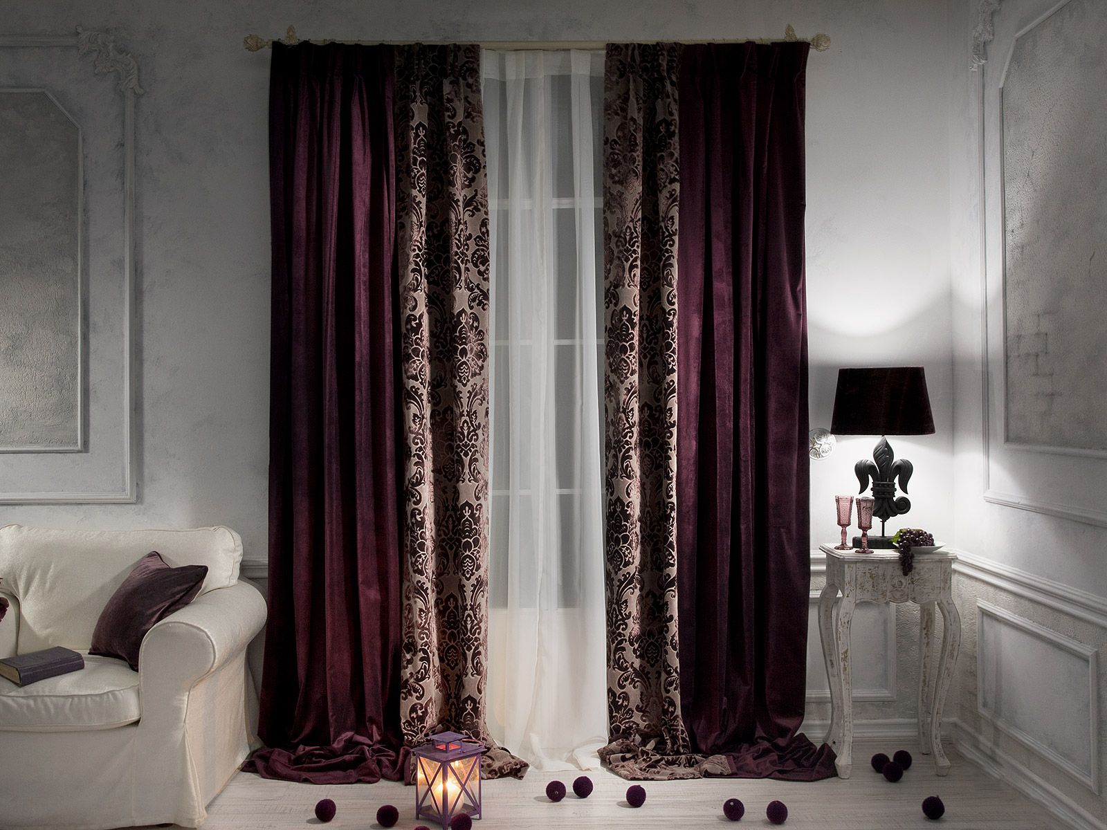 purple velvet curtains