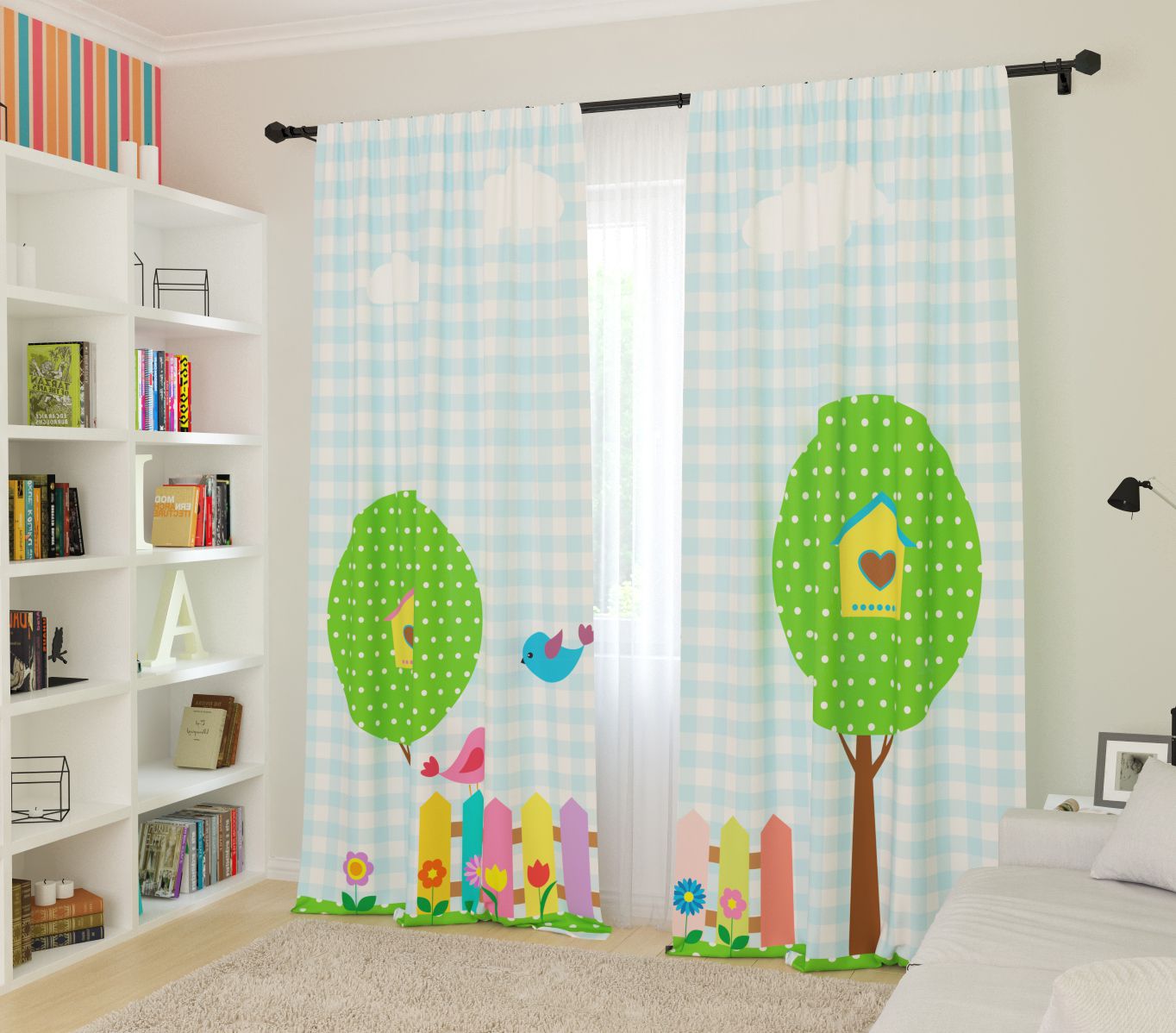 curtains with a pattern for the nursery