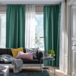 curtains green in the living room